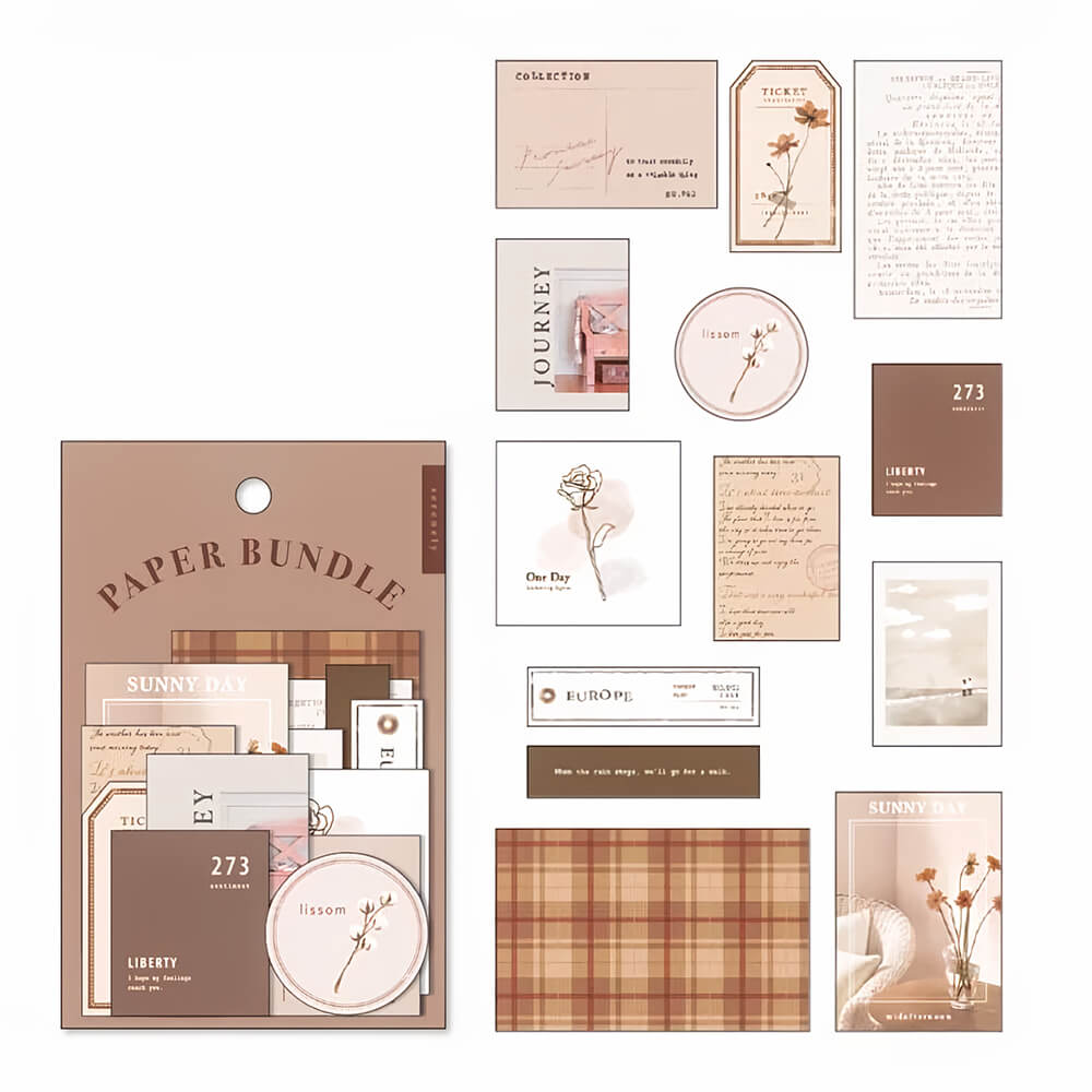 samolepky mind wave kolekce paper bundle - brown 2